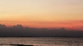 Portrait Beautiful sea beach sunrise sunset colorful sky view people walking Royalty Free Stock Photo