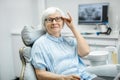 Portrait of a senior woman at the dental office Royalty Free Stock Photo