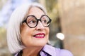 portrait of a beautiful senior woman smiling happy Royalty Free Stock Photo