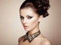 Portrait of beautiful sensual woman with elegant hairstyle Royalty Free Stock Photo