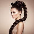 Portrait of beautiful sensual woman with elegant hairstyle Royalty Free Stock Photo