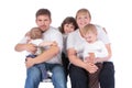 Portrait of beautiful smiling happy family of five Royalty Free Stock Photo