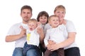 Portrait of beautiful smiling happy family of five Royalty Free Stock Photo