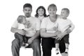 Portrait of beautiful smiling happy family of five Royalty Free Stock Photo