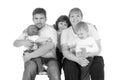 Portrait of beautiful smiling happy family of five Royalty Free Stock Photo