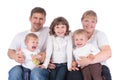 Portrait of beautiful smiling happy family of five Royalty Free Stock Photo