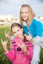 Portrait of beautiful smiling teen girls