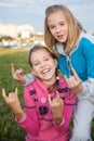 Portrait of beautiful smiling teen girls