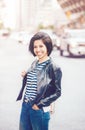 Portrait of beautiful smiling young Caucasian latino girl woman Royalty Free Stock Photo