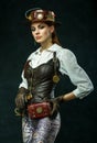 Portrait of a beautiful steampunk girl