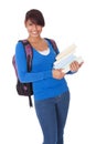 Portrait of beautiful student girl with books Royalty Free Stock Photo