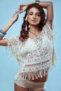 Portrait of beautiful swag young hippie woman Royalty Free Stock Photo