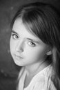 Portrait of beautiful teen girl black and white photography Royalty Free Stock Photo