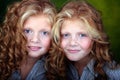 Portrait of beautiful twin girls