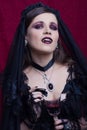 Portrait of a beautiful vampire woman Royalty Free Stock Photo