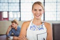 Portrait of a beautiful waitress taking an order Royalty Free Stock Photo