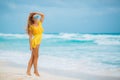 Portrait of beautiful woman on the beach. Royalty Free Stock Photo