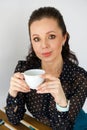 Portrait of beautiful woman in black blouse Royalty Free Stock Photo