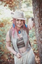 Portrait of beautiful woman boho style with red hair Royalty Free Stock Photo