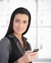 Portrait of beautiful woman with cellphone Royalty Free Stock Photo