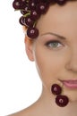 Portrait of beautiful woman with cherry Royalty Free Stock Photo