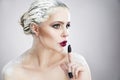 Portrait of a beautiful woman with creative makeup Royalty Free Stock Photo