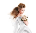 Portrait of a beautiful woman dressed as a bride Royalty Free Stock Photo