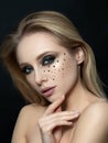 Portrait of beautiful woman with fashion make up Royalty Free Stock Photo