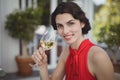 Portrait of beautiful woman having wine Royalty Free Stock Photo