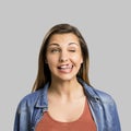 Woman with crazy face