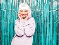 Portrait of beautiful woman posing in studio