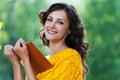 Portrait beautiful woman reading