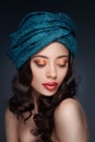 Portrait of a beautiful woman in turban