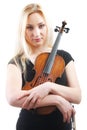 Portrait of a beautiful woman with violine Royalty Free Stock Photo