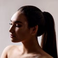 Portrait of beautiful woman with vitiligo. Royalty Free Stock Photo