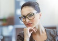 Portrait of beautiful woman wearing spectacles Royalty Free Stock Photo