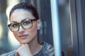 Portrait of beautiful woman wearing spectacles Royalty Free Stock Photo