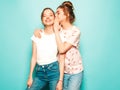 Portrait of beautiful women posing in studio