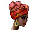 Portrait of a beautiful young African woman in an red turban Royalty Free Stock Photo