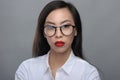 Portrait of beautiful young asian girl with glasses Royalty Free Stock Photo