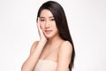 Portrait beautiful young asian woman clean fresh bare skin concept. Asian girl beauty face skincare and health wellness, Facial Royalty Free Stock Photo