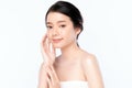 Portrait beautiful young asian woman clean fresh bare skin concept. Asian girl beauty face skincare and health wellness, Facial Royalty Free Stock Photo