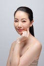 Portrait of beautiful young asian woman clean fresh bare skin concept. Asian girl beauty face skincare and health wellness, Royalty Free Stock Photo