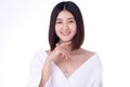 Portrait beautiful young asian woman clean fresh bare skin concept. Asian girl beauty face skincare and health wellness Royalty Free Stock Photo