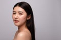 Portrait of beautiful young asian woman clean fresh bare skin concept. Asian girl beauty face skincare and health wellness, Royalty Free Stock Photo