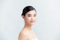 Portrait beautiful young asian woman clean fresh skin concept on white background Royalty Free Stock Photo