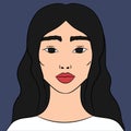 Portrait of a beautiful young Asian woman. Hand drawn illustration