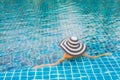 Portrait beautiful young asian woman relax smile leisure around outdoor swimming pool nearly sea beach ocean Royalty Free Stock Photo