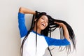 Beautiful young black woman with long braided hair Royalty Free Stock Photo