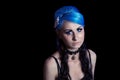 Gothic woman with blue hairs Royalty Free Stock Photo